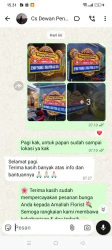 Testimonial Papan Bunga Pernikahan bungurjaya